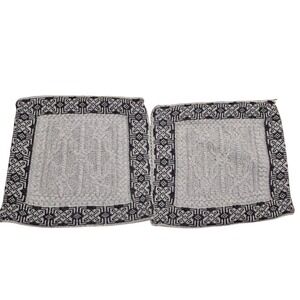 Aran Crafts Ireland‎ 2 Merino Wool Cable Knit Zippered Pillowcases cushion cover